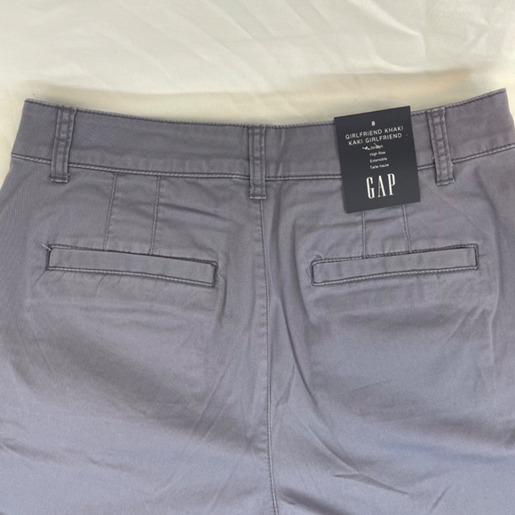 Gap Girlfriend Khaki High Rise Stretch Gray Women’s Size 8 NEW with tag - Picture 4 of 12